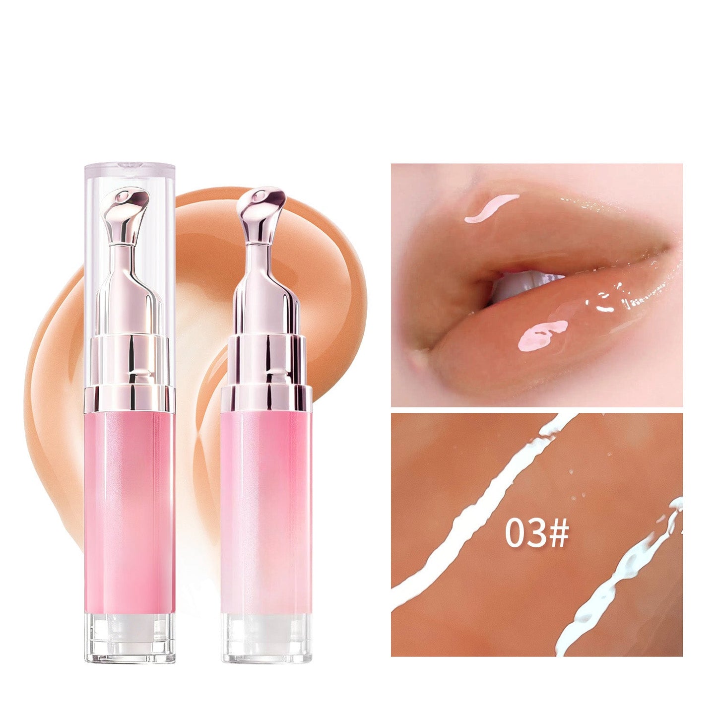 Hydrating Brightening Lip Serum with Peptides and Cooling Roller Applicator