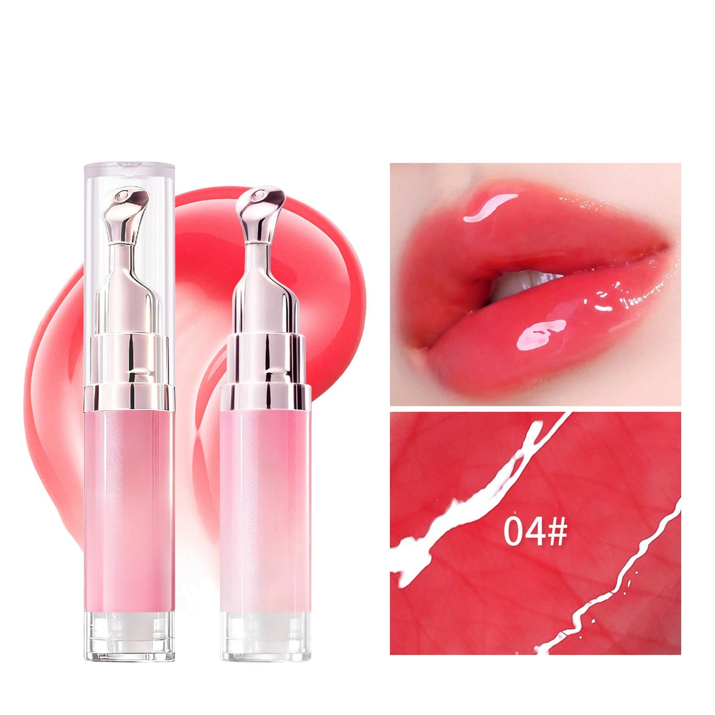 Hydrating Brightening Lip Serum with Peptides and Cooling Roller Applicator
