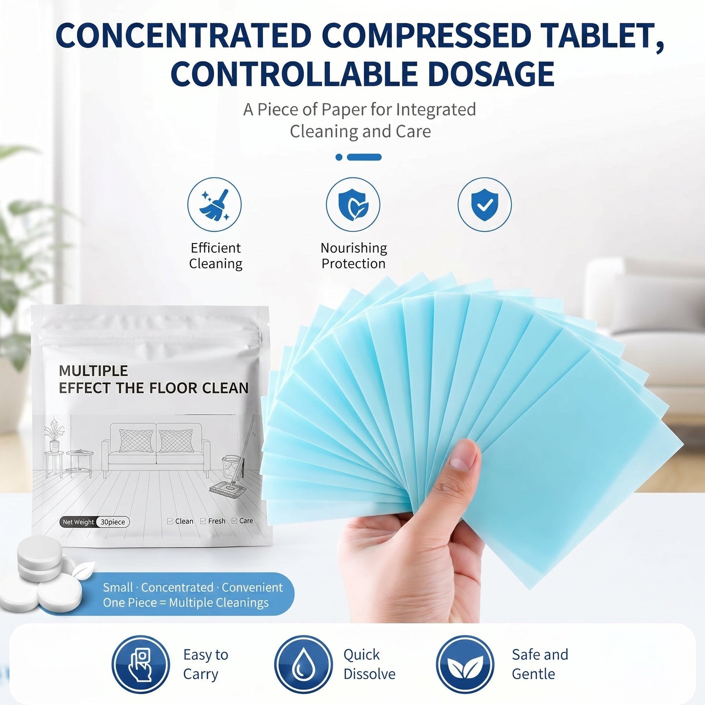 ⚡Hot Sales 40% OFF🔥Multiple Effect The Floor Clean Tablets for Mopping, Quick Shine Cleaner