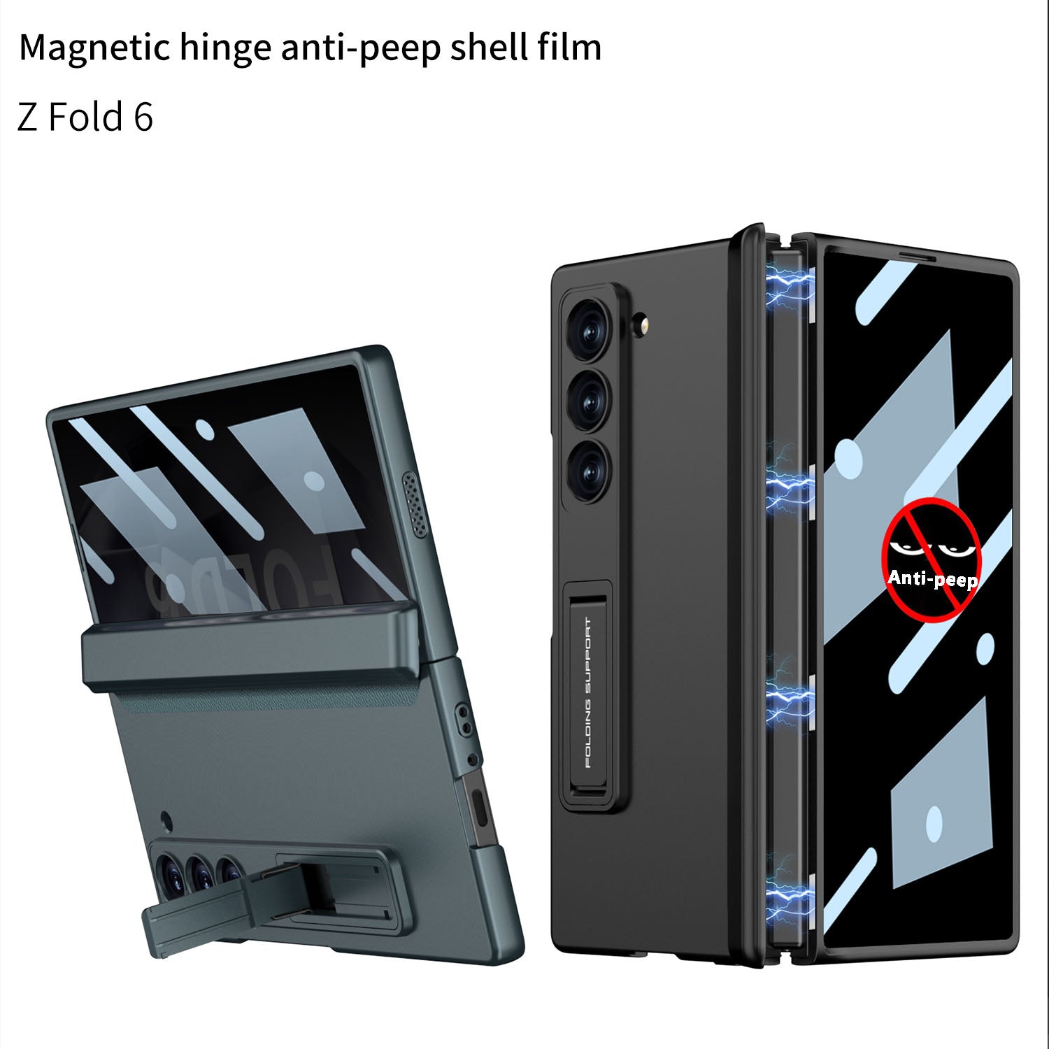 Magnetic Hinge Hidden Bracket All-included Case With Back Screen Protector For Galaxy Z Fold 8/7/6/5/4/3