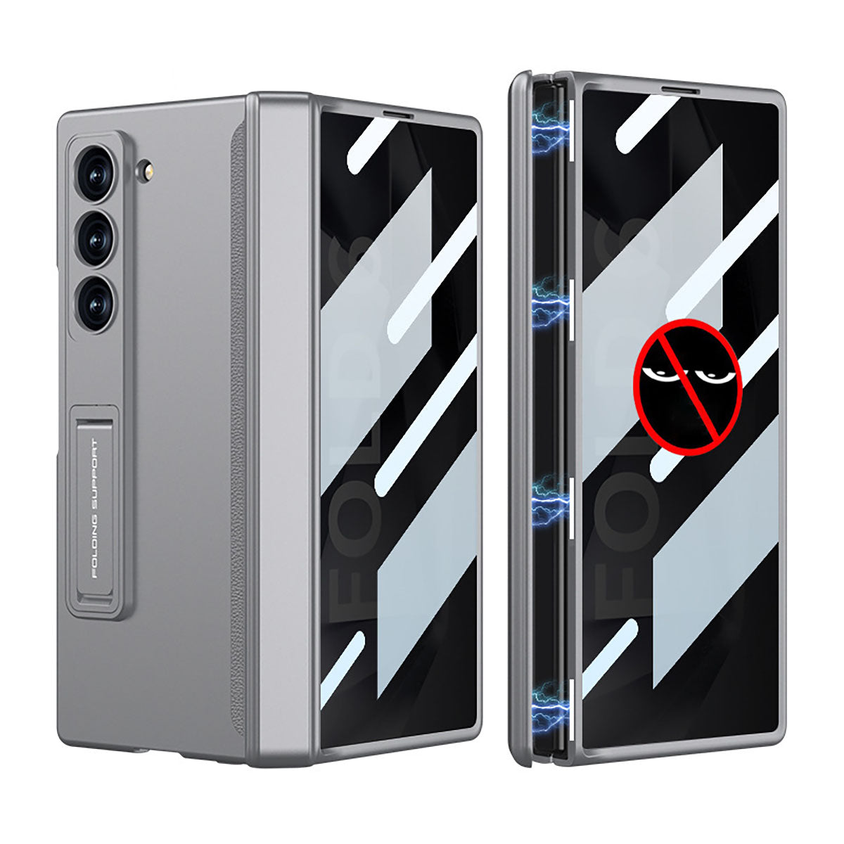 Magnetic Hinge Hidden Bracket All-included Case With Back Screen Protector For Galaxy Z Fold 8/7/6/5/4/3