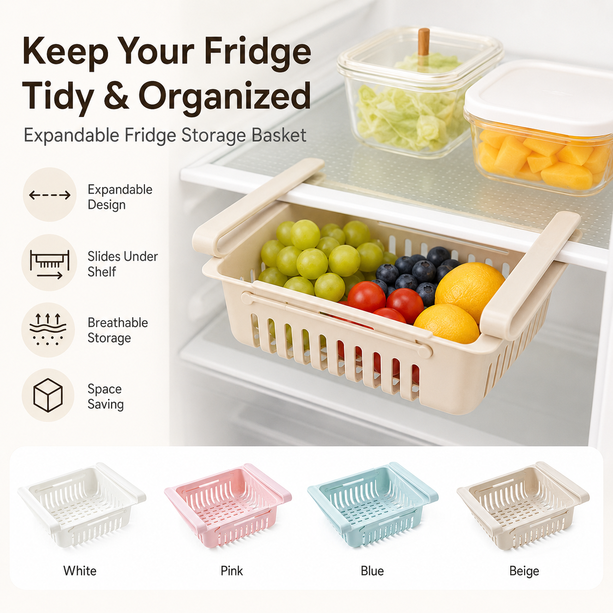 🔥Hot Sale 49% OFF🔥Expandable Refrigerator Storage Container