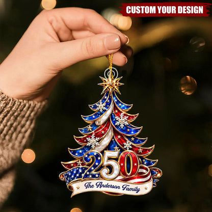 USA Flag Christmas Tree Ornament