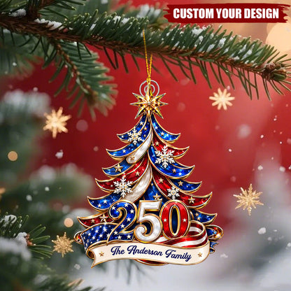 USA Flag Christmas Tree Ornament