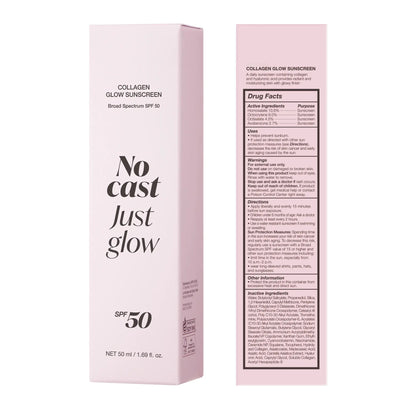 Collagen Sunscreen SPF 50 Lightweight No White Cast Glow Formula（Free mascara）