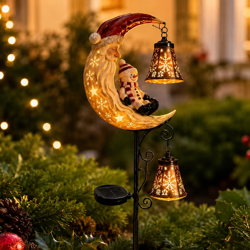 🔥Hot Sale 60% OFF🔔 Santa Snowman Moon Solar Garden Stake Light