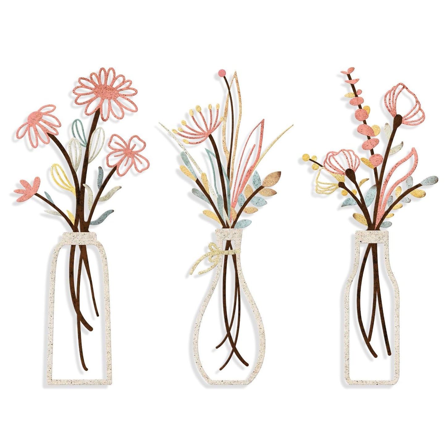 🔥Hot Sale-3 Pcs Metal Flowers Wall Art