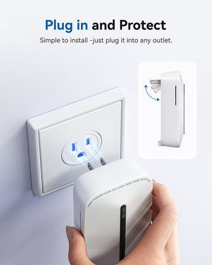 SITERWELL Plug in Carbon Monoxide Detector 10 Year Battery, CO Alarm Detector with Electrochemical Sensor and Sound Warning, AC Powered Portable Carbon Monoxide Detector for Home Office Travel,2-Pack