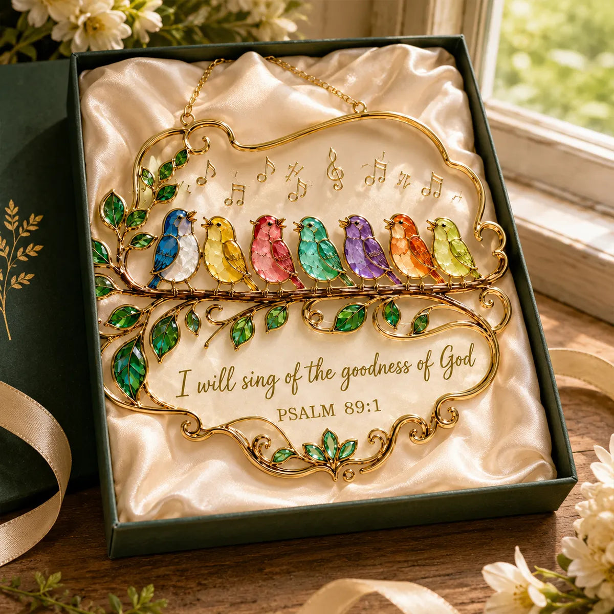 🔥Final Inventory 60% OFF🔥 Psalm 89:1 Songbird Window Hanging Suncatcher