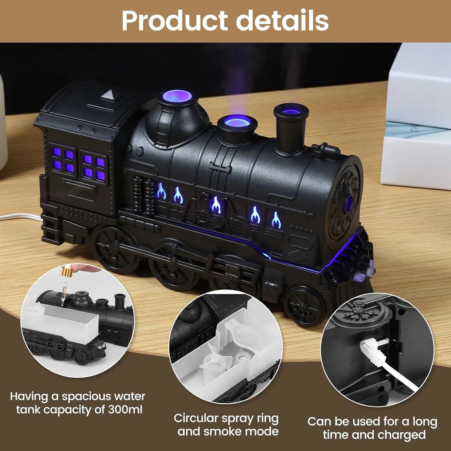 🚂Retro Train Essential Oil Diffuser Humidifier