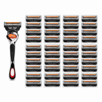 🔥Hot Sale 60% OFF 🎁6-Layer Pivoting Razor Refill Set + Handle – Ultra-Sharp Stainless Blades for Smooth Shave