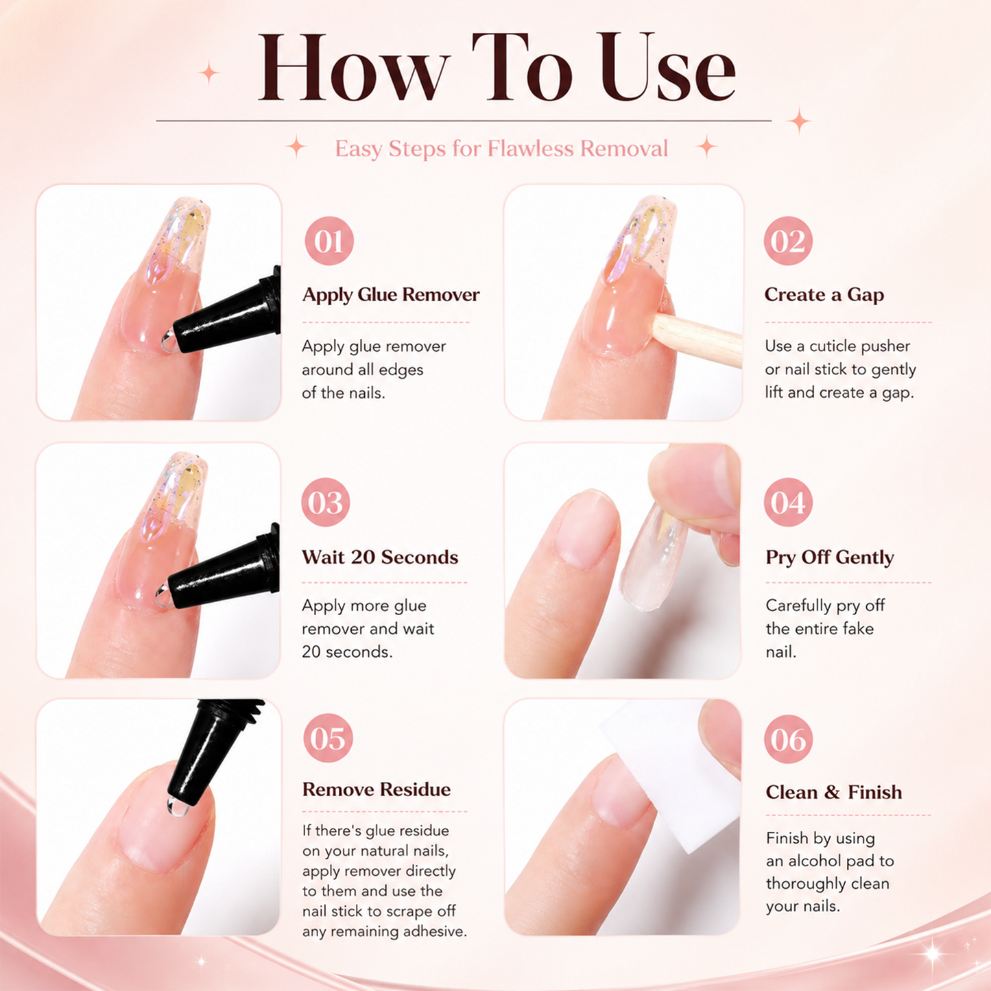 Semi Solid Nail Glue Gel with Gift Remover for Press On Nails