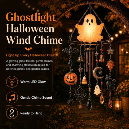 👻Haunted Ghost Wind Chime – Glowing Halloween Outdoor Porch & Garden Decor