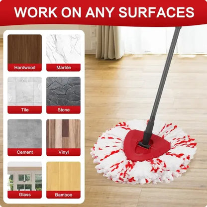 🔥 2026 Upgraded Spin Mop Heads with Scrubbing Pad
