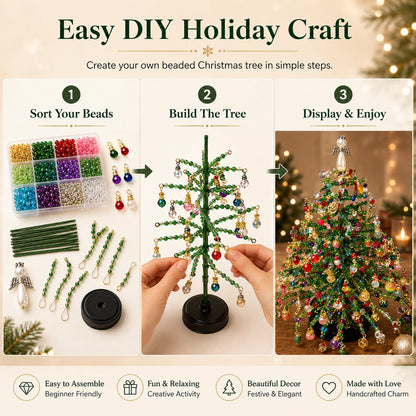 🔥Last Day 49% OFF🎄✨ DIY Beaded Christmas Tree Kit – 🎅Create Your Own Sparkling Holiday Decoration