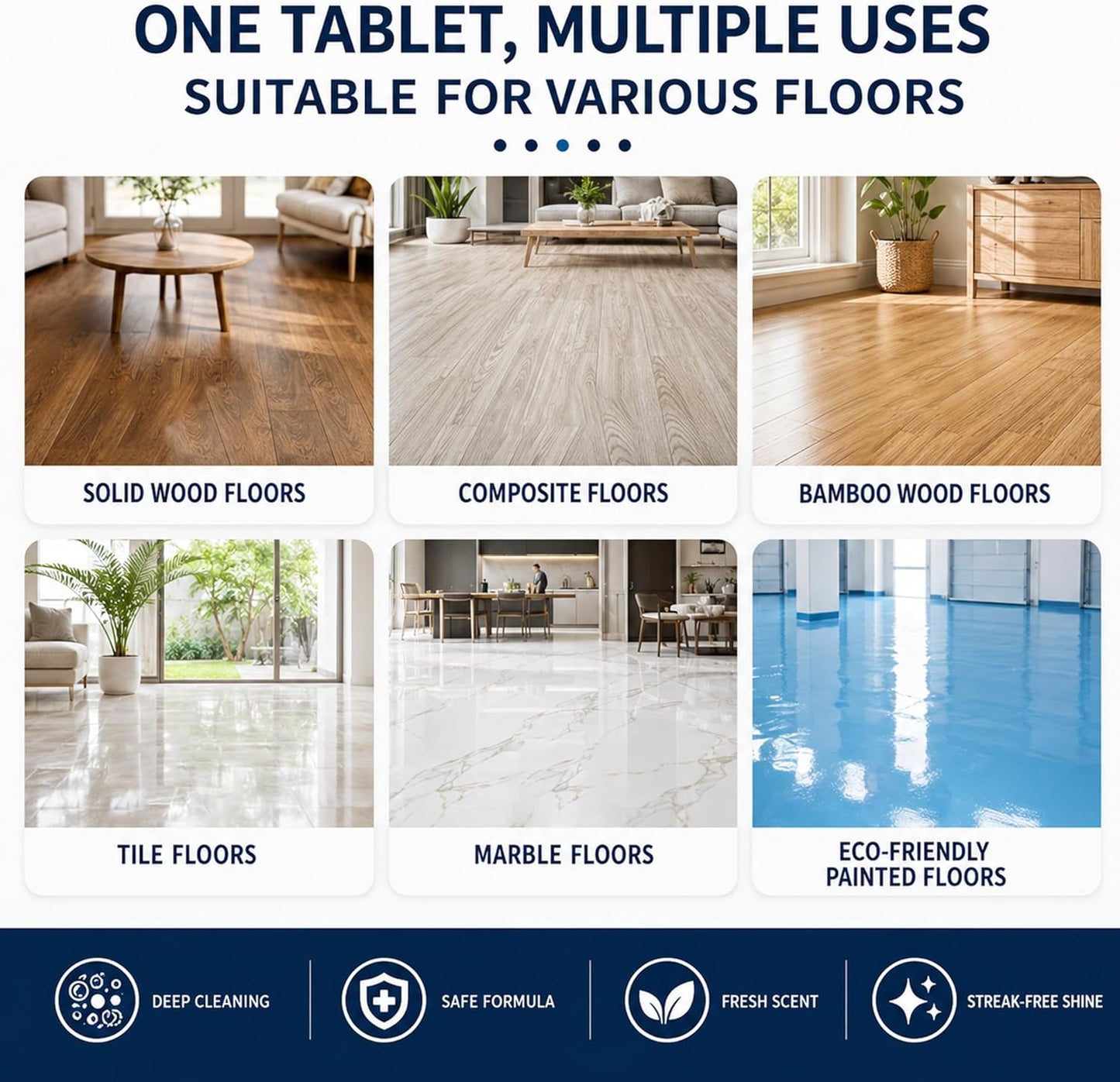 ⚡Hot Sales 40% OFF🔥Multiple Effect The Floor Clean Tablets for Mopping, Quick Shine Cleaner