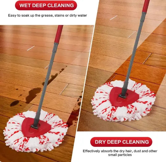 🔥 2026 Upgraded Spin Mop Heads with Scrubbing Pad