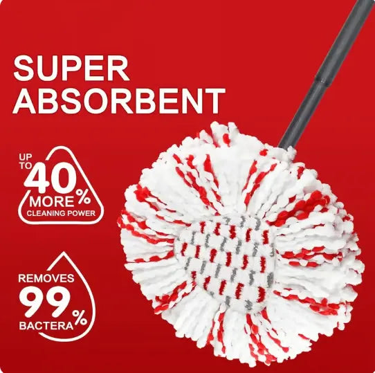 🔥 2026 Upgraded Spin Mop Heads with Scrubbing Pad