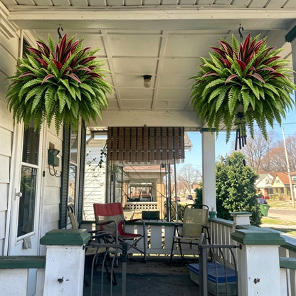 💥Summer Special🔥 Large UV-Resistant Artificial Fern & Red Dracaena Decorative Plants – Full, Lush & Fade-Resistant!