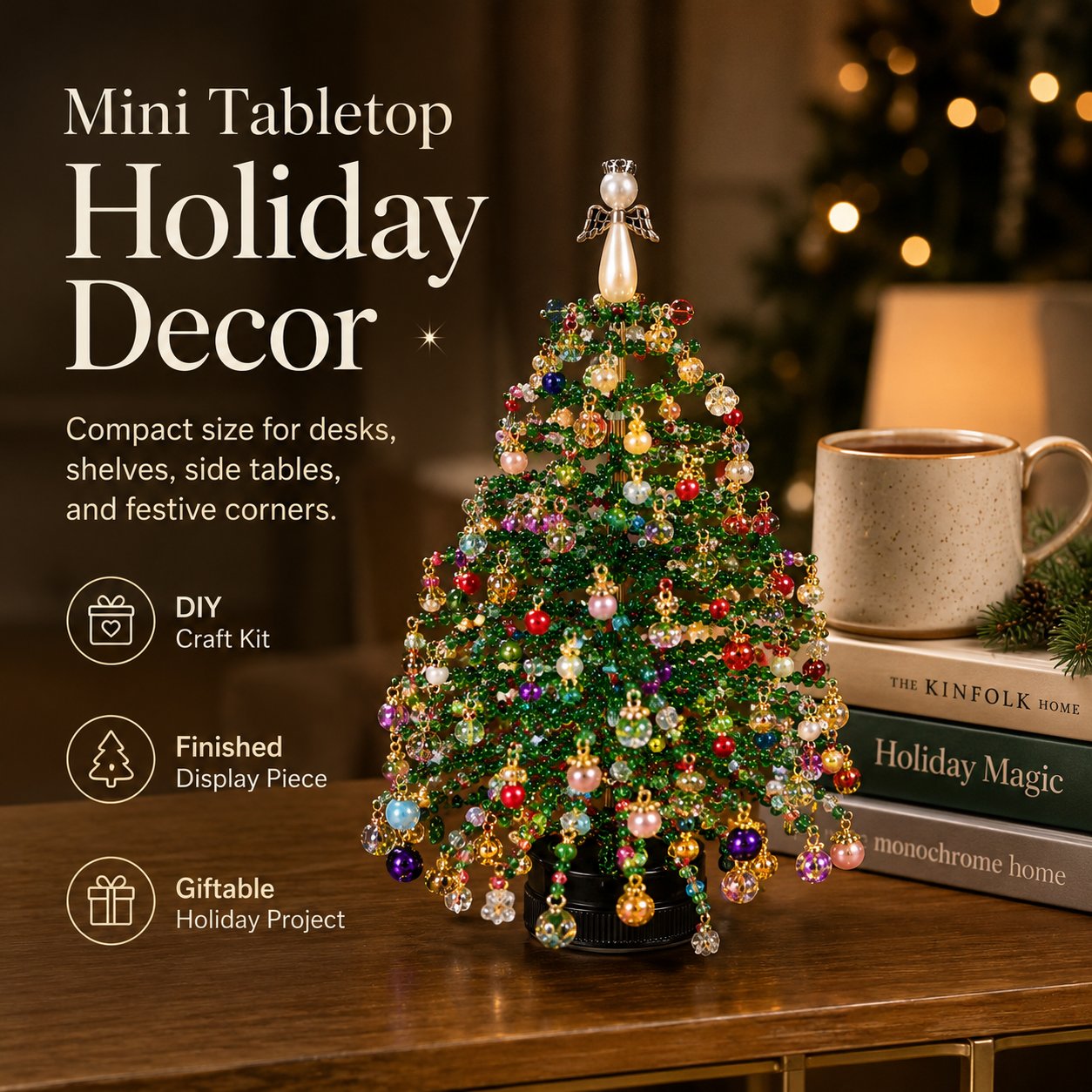🔥Last Day 49% OFF🎄✨ DIY Beaded Christmas Tree Kit – 🎅Create Your Own Sparkling Holiday Decoration