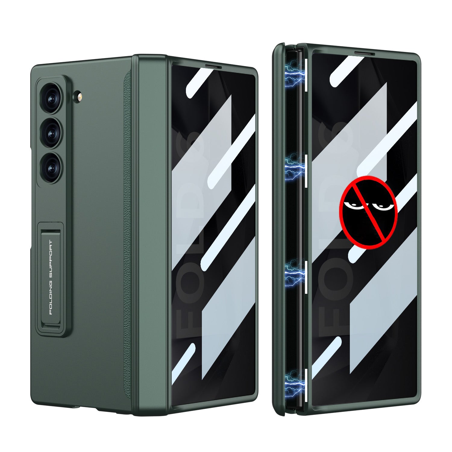 Magnetic Hinge Hidden Bracket All-included Case With Back Screen Protector For Galaxy Z Fold 8/7/6/5/4/3
