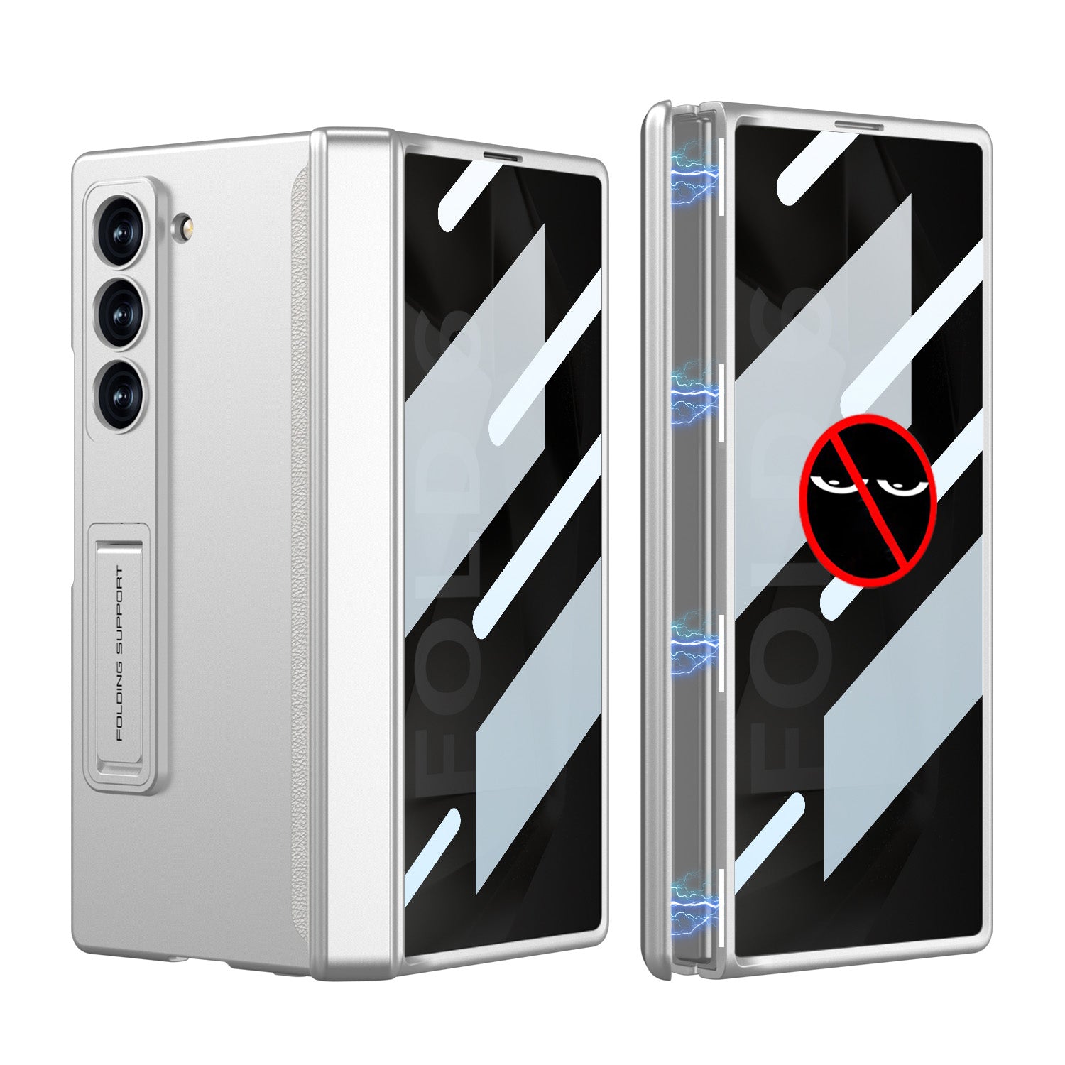 Magnetic Hinge Hidden Bracket All-included Case With Back Screen Protector For Galaxy Z Fold 8/7/6/5/4/3
