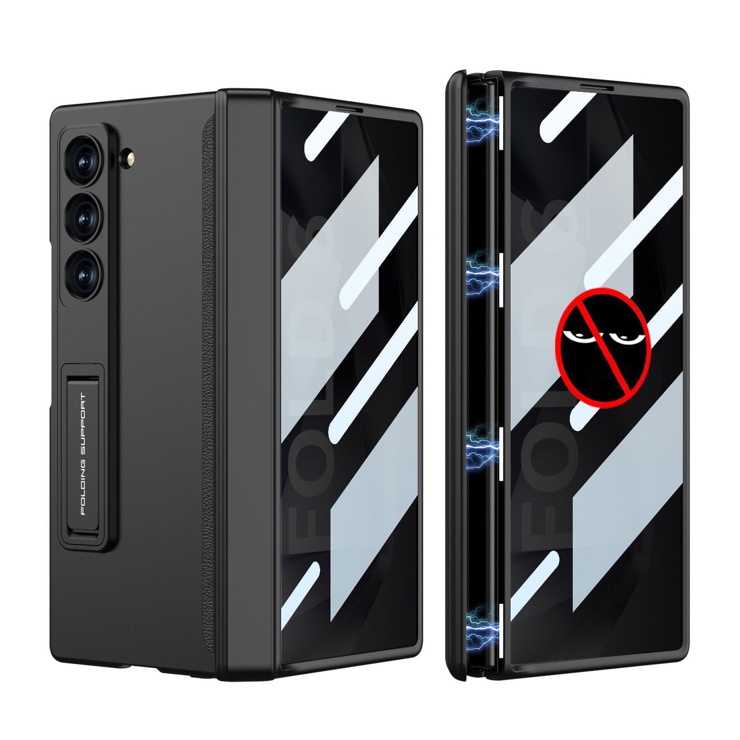 Magnetic Hinge Hidden Bracket All-included Case With Back Screen Protector For Galaxy Z Fold 8/7/6/5/4/3