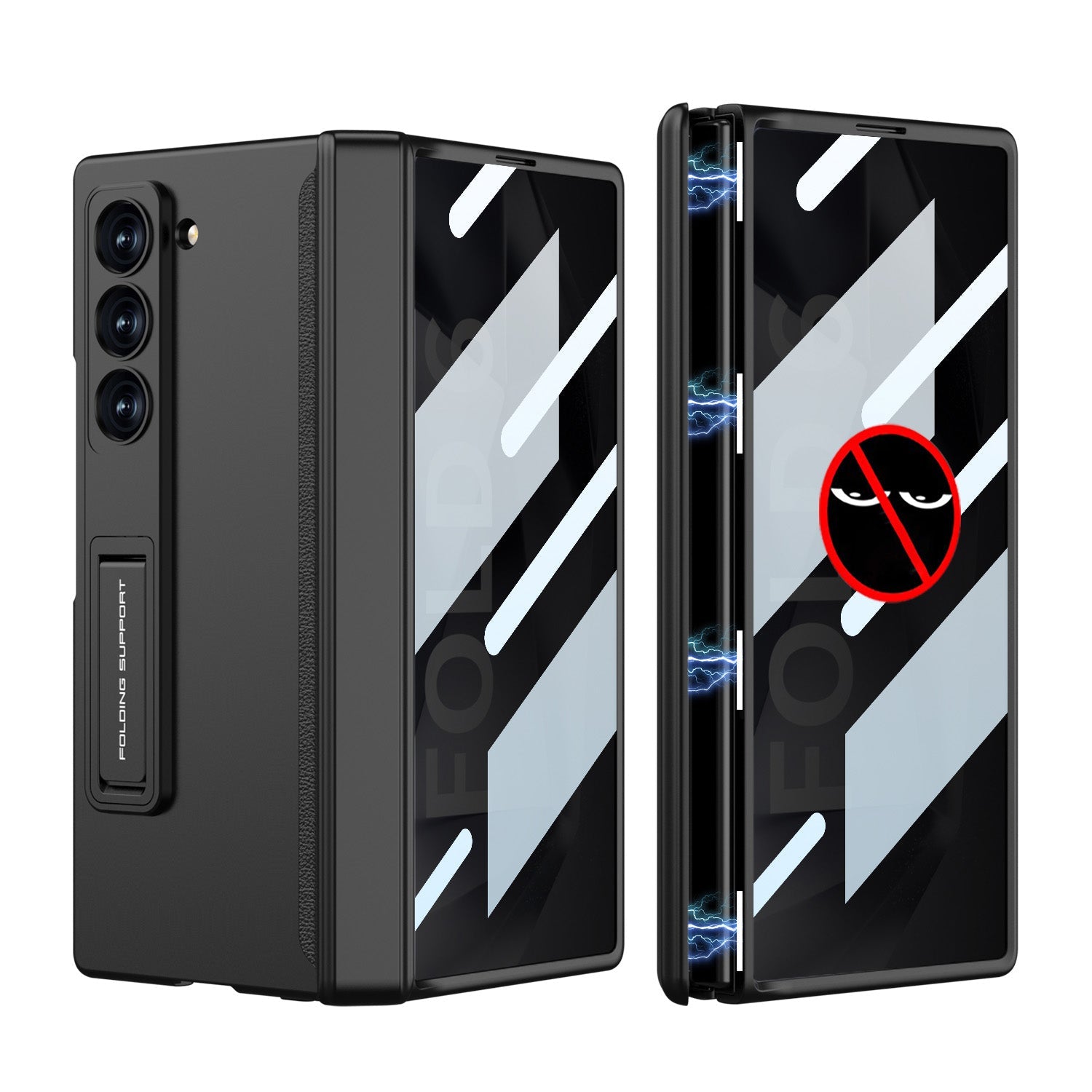 Magnetic Hinge Hidden Bracket All-included Case With Back Screen Protector For Galaxy Z Fold 8/7/6/5/4/3