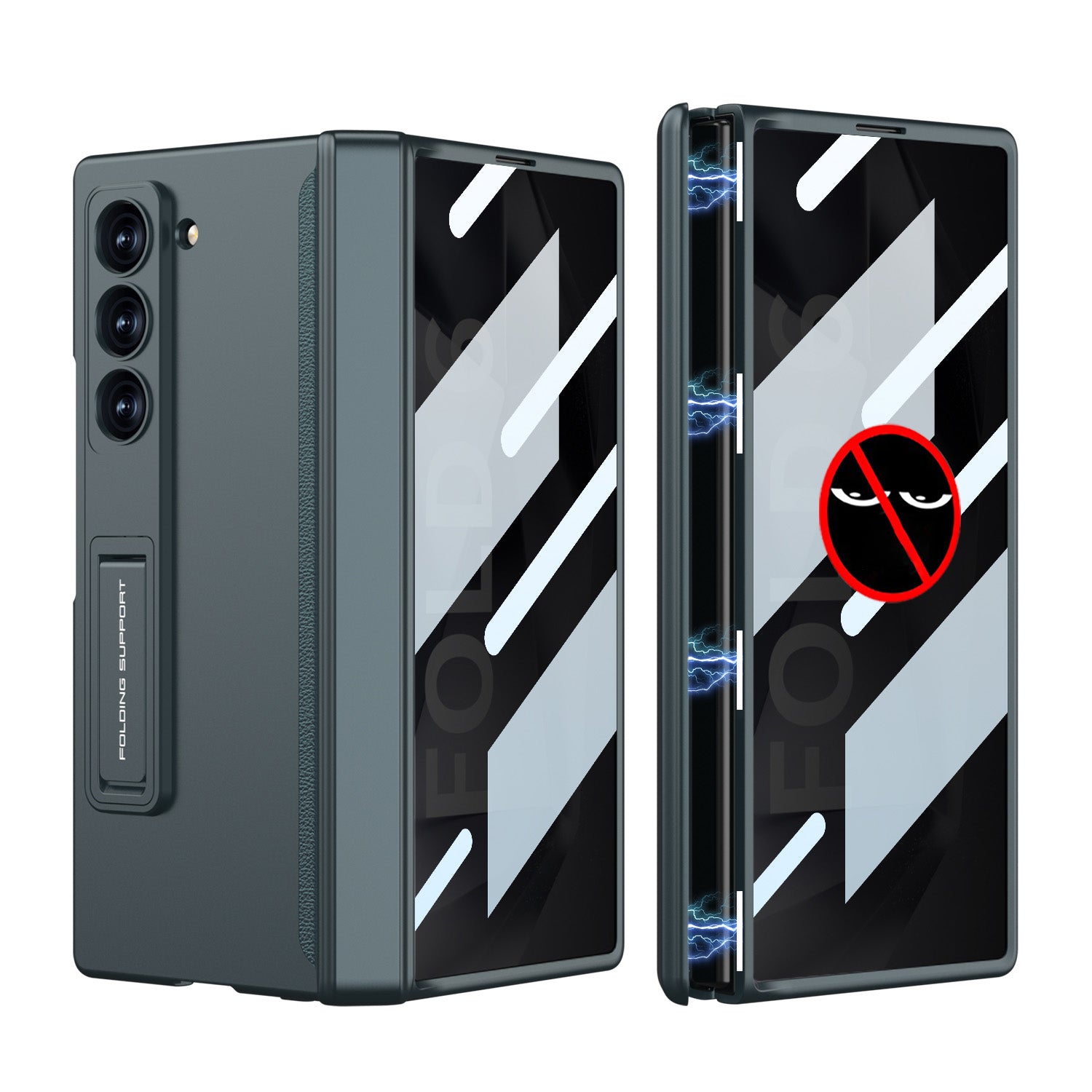 Magnetic Hinge Hidden Bracket All-included Case With Back Screen Protector For Galaxy Z Fold 8/7/6/5/4/3