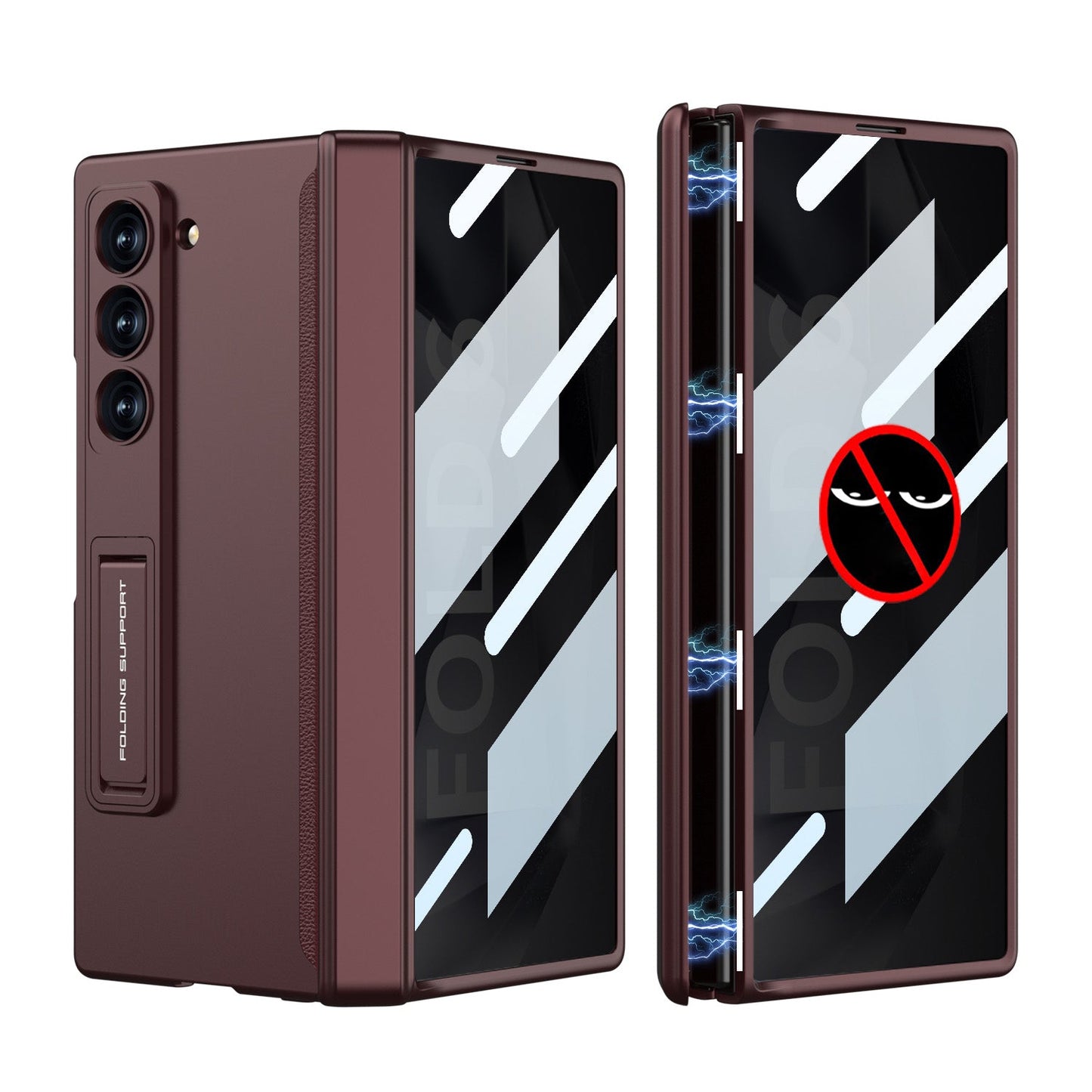 Magnetic Hinge Hidden Bracket All-included Case With Back Screen Protector For Galaxy Z Fold 8/7/6/5/4/3