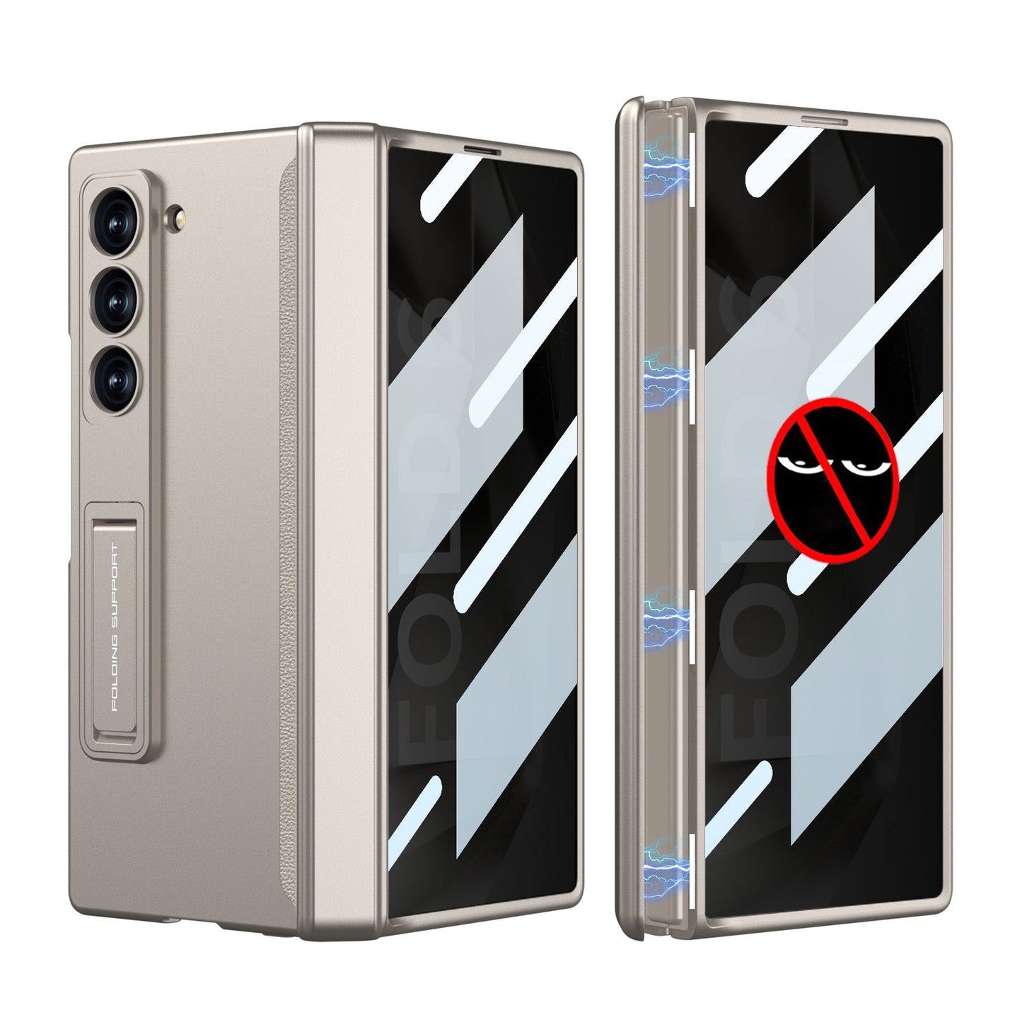 Magnetic Hinge Hidden Bracket All-included Case With Back Screen Protector For Galaxy Z Fold 8/7/6/5/4/3