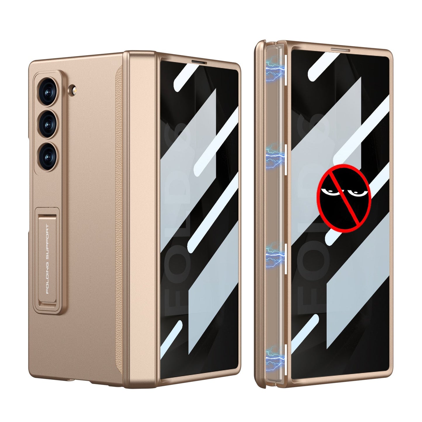 Magnetic Hinge Hidden Bracket All-included Case With Back Screen Protector For Galaxy Z Fold 8/7/6/5/4/3