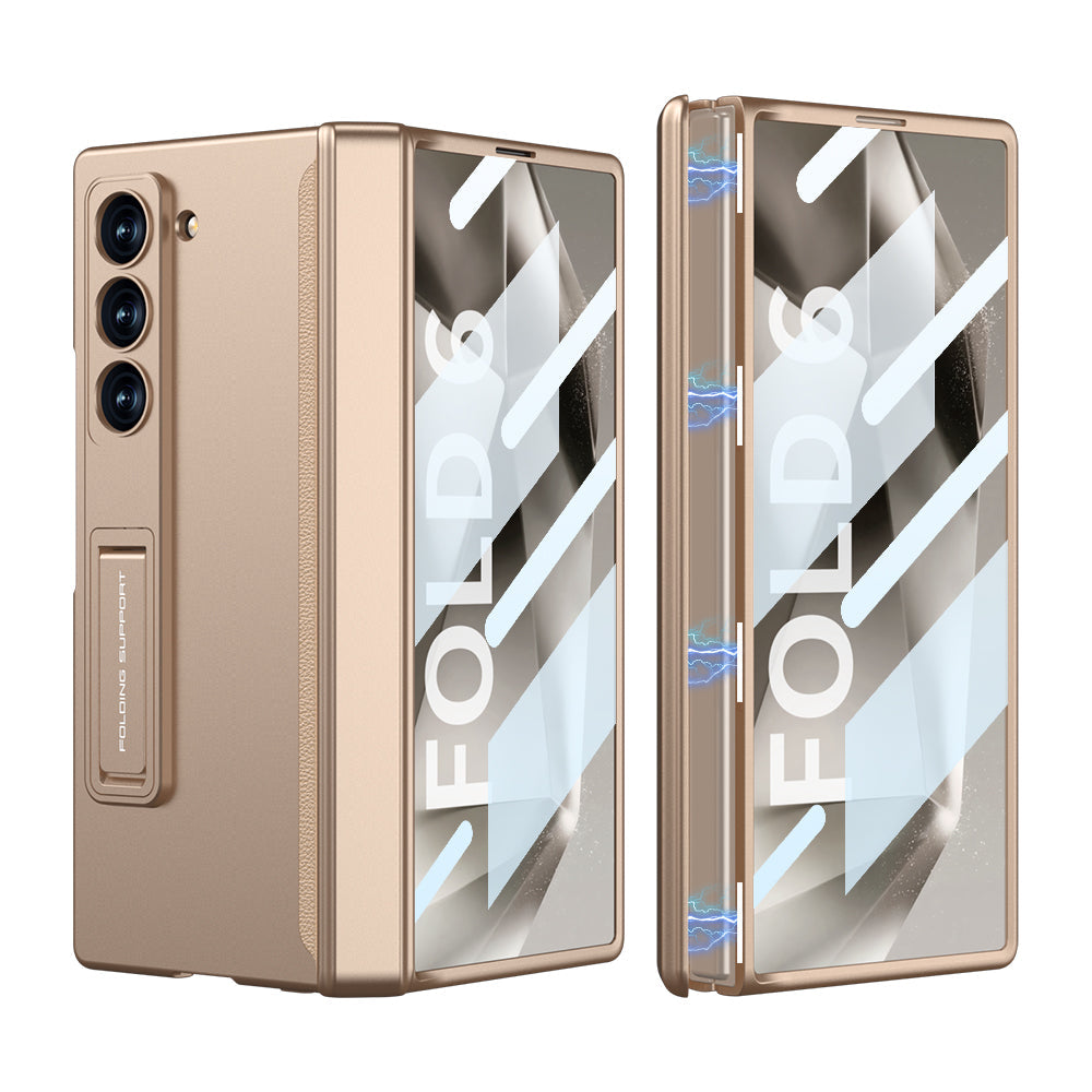 Magnetic Hinge Hidden Bracket All-included Case With Back Screen Protector For Galaxy Z Fold 8/7/6/5/4/3