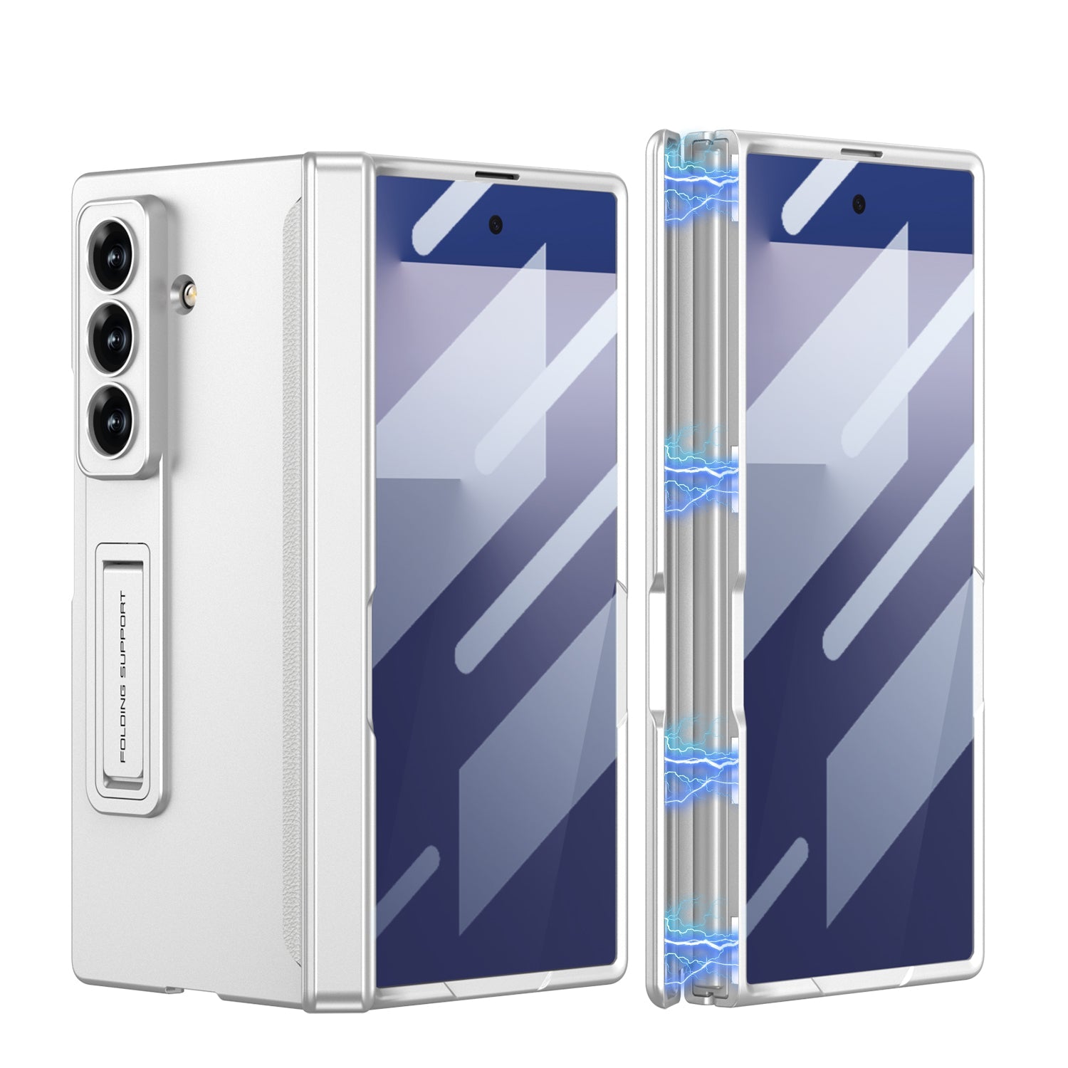 Magnetic Hinge Hidden Bracket All-included Case With Back Screen Protector For Galaxy Z Fold 8/7/6/5/4/3