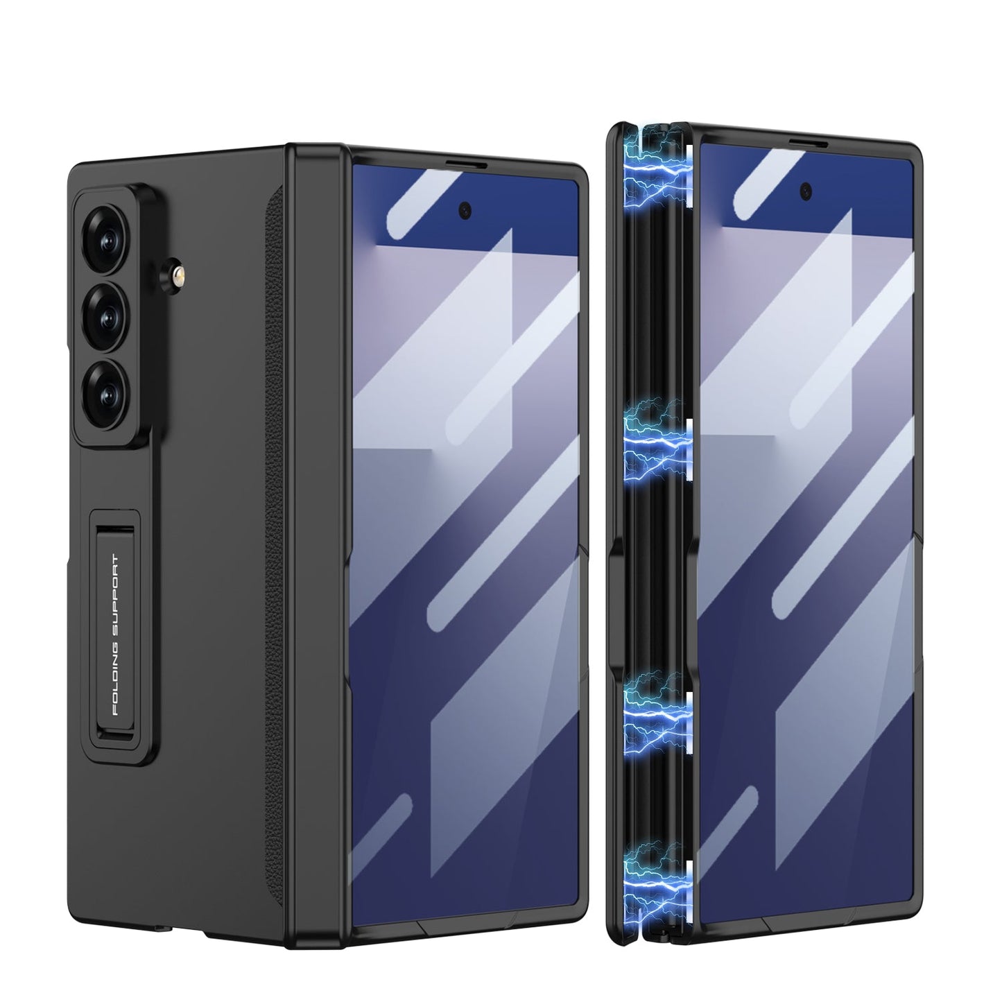 Magnetic Hinge Hidden Bracket All-included Case With Back Screen Protector For Galaxy Z Fold 8/7/6/5/4/3