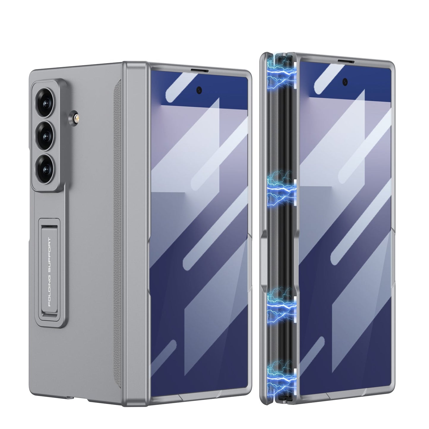 Magnetic Hinge Hidden Bracket All-included Case With Back Screen Protector For Galaxy Z Fold 8/7/6/5/4/3