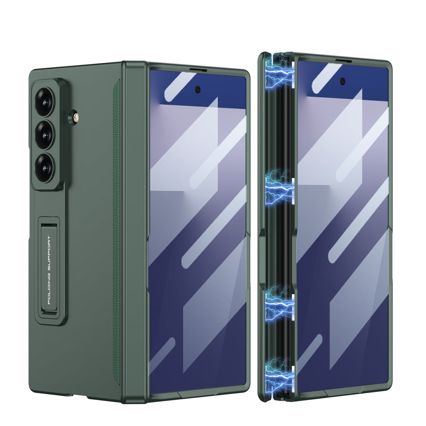 Magnetic Hinge Hidden Bracket All-included Case With Back Screen Protector For Galaxy Z Fold 8/7/6/5/4/3