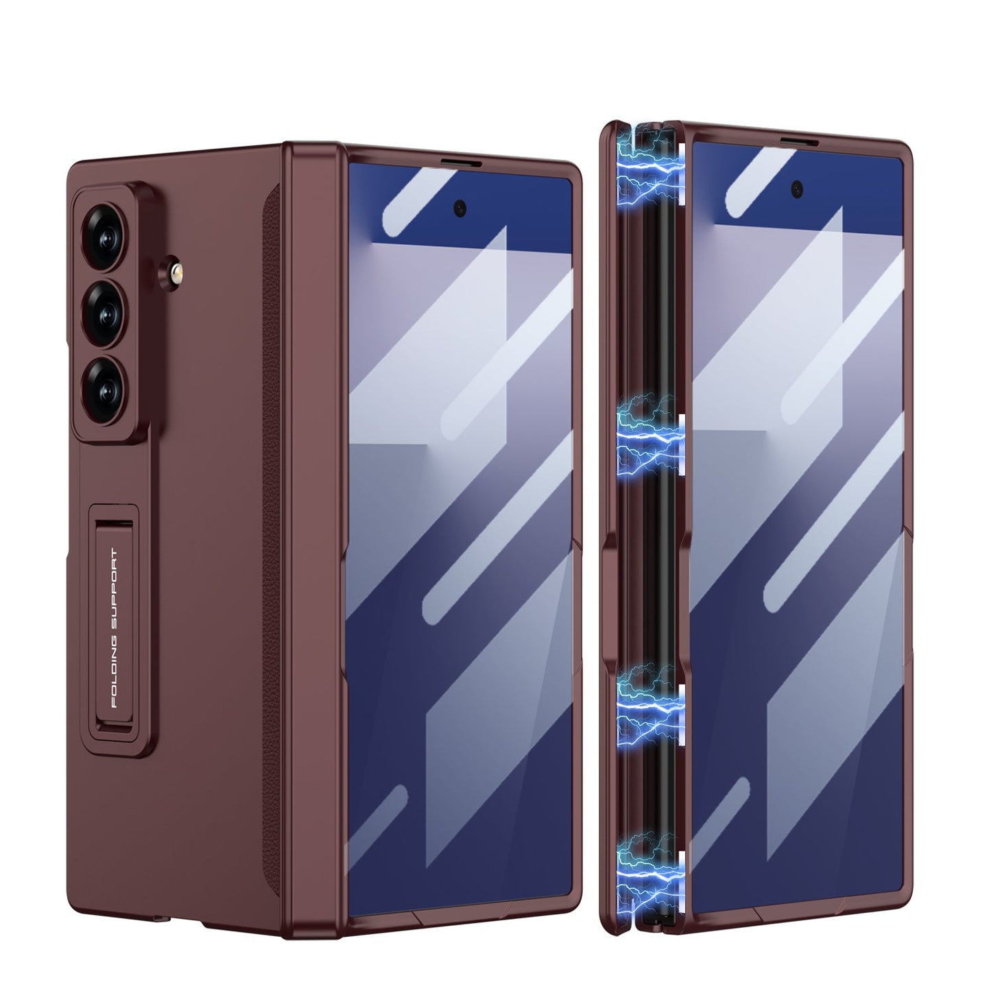 Magnetic Hinge Hidden Bracket All-included Case With Back Screen Protector For Galaxy Z Fold 8/7/6/5/4/3
