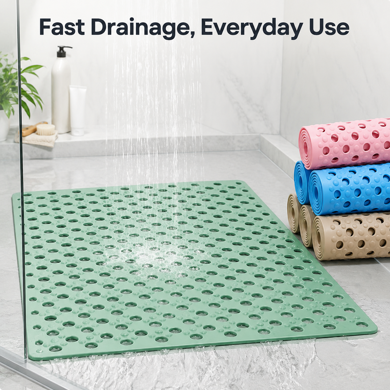 🔥HOT SALE LSAT DAY 50% OFF!!!🔥Quick-Drain Non-Slip Shower Mat/ Make Every Shower Feel Safer