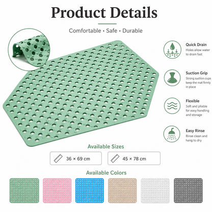 🔥HOT SALE LSAT DAY 50% OFF!!!🔥Quick-Drain Non-Slip Shower Mat/ Make Every Shower Feel Safer
