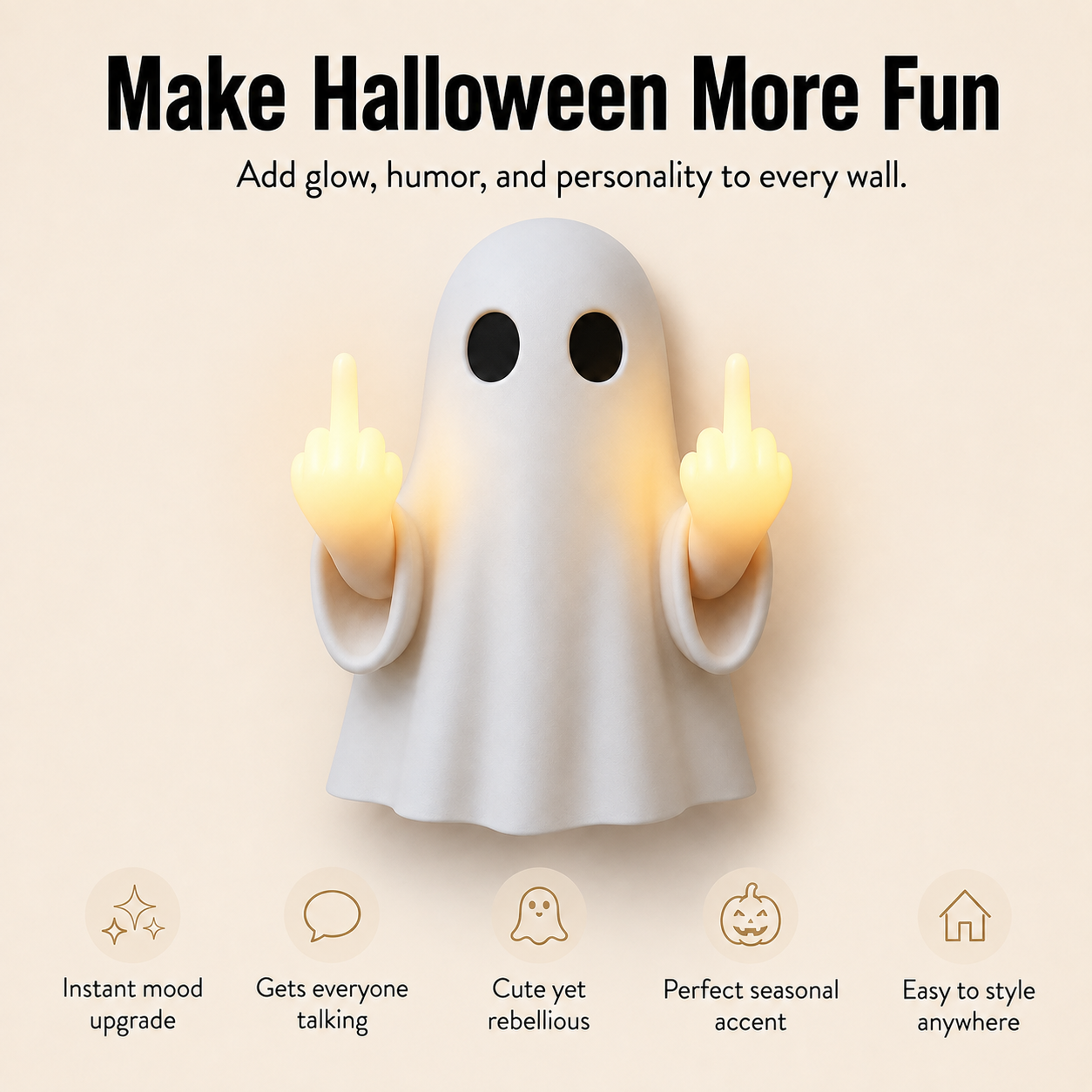 🎃 60% Off Limited Time — Funny Ghost Halloween Wall Light