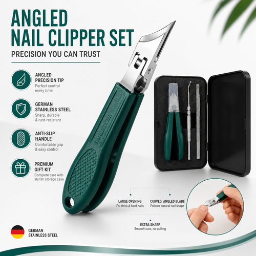 3-Piece Beveled Nail Clipper Set with Storage Case