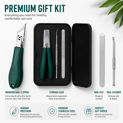 3-Piece Beveled Nail Clipper Set with Storage Case