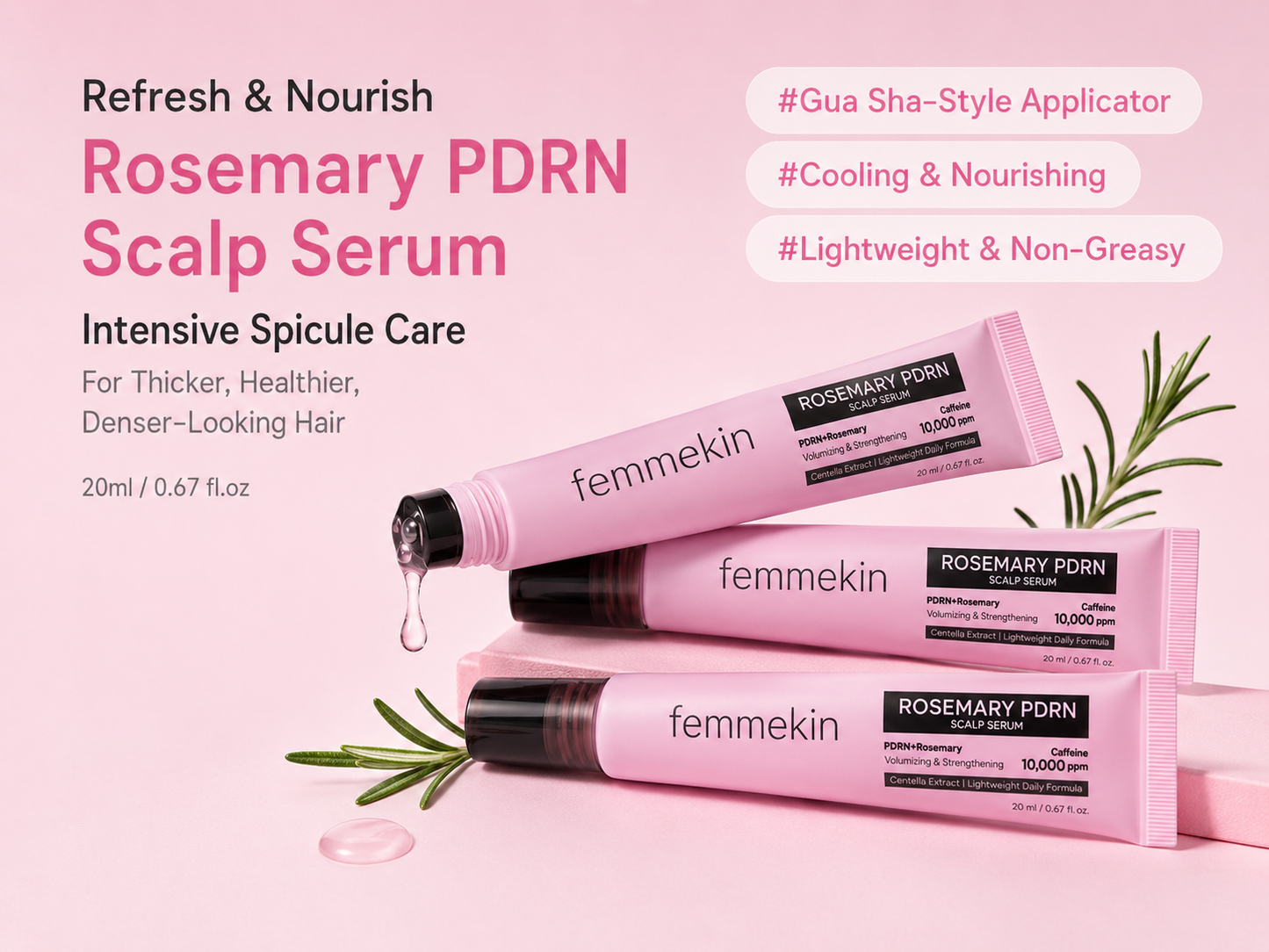 Rosemary PDRN Scalp Serum for Dry Oily Flaky Scalp