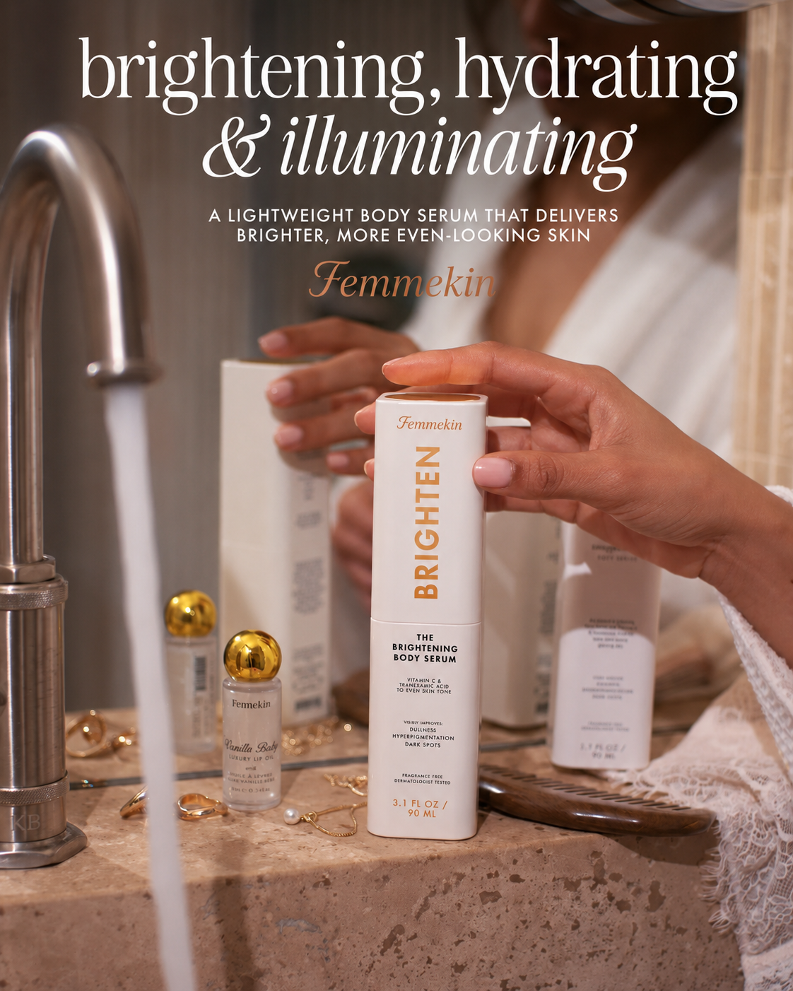 Brightening Body Serum Stick with Vitamin C for Radiant Smooth Even Looking Skin