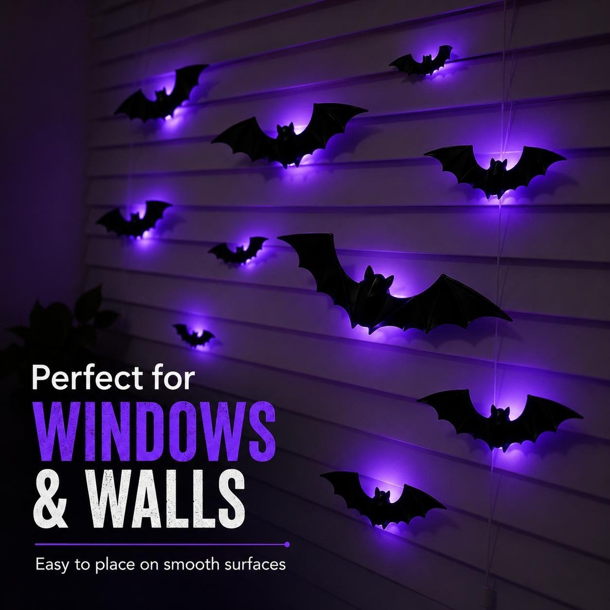 🎃Halloween Pre-sale🎃3D LED Bat Halloween Decorations – Create A Spooky Glow For Your Home