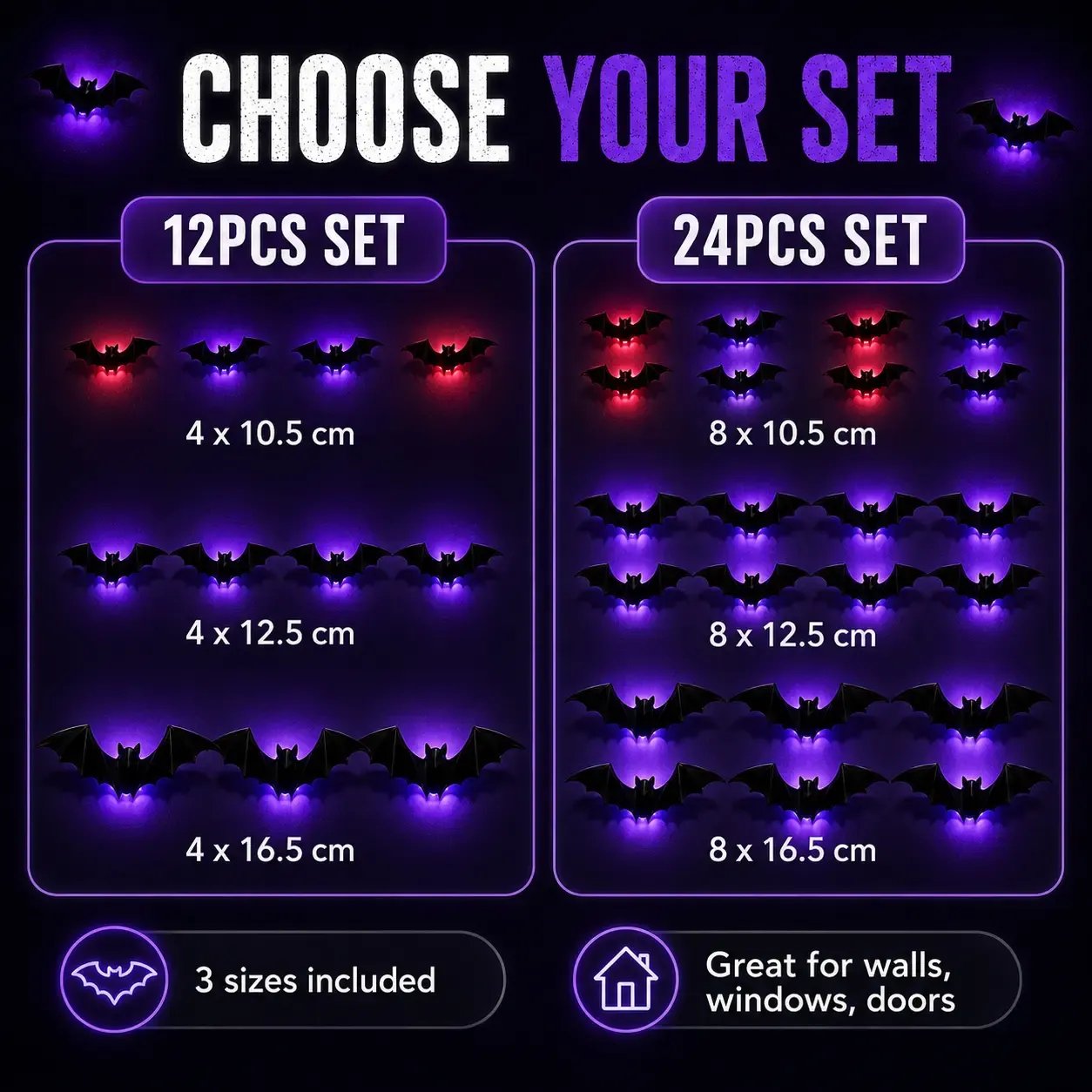 🎃Halloween Pre-sale🎃3D LED Bat Halloween Decorations – Create A Spooky Glow For Your Home