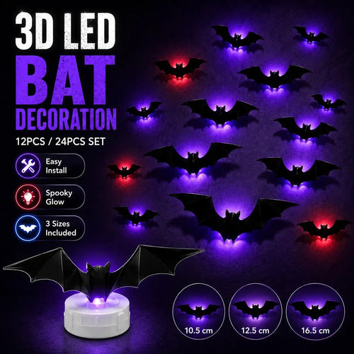 🎃Halloween Pre-sale🎃3D LED Bat Halloween Decorations – Create A Spooky Glow For Your Home