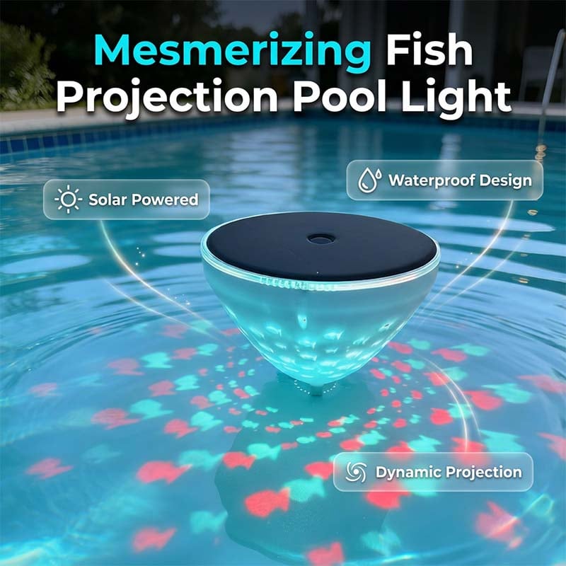 🔥LAST DAY 50% OFF🎁Solar Floating Pool Light with Fish Projection