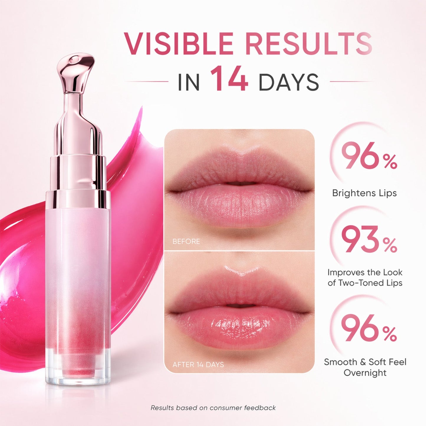 Hydrating Brightening Lip Serum with Peptides and Cooling Roller Applicator
